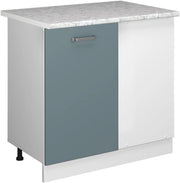 Mobile ad angolo cucina R-Line, Grigio-blu, 86 cm, PL Marmo, per la libera combinazione all'interno di sistemi cucina modulari
