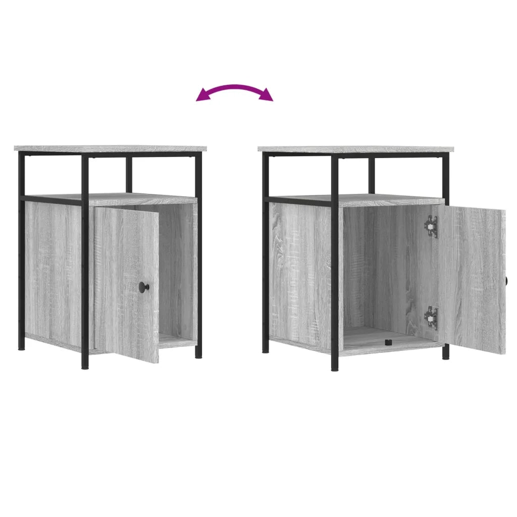Comodino Grigio Sonoma 40x42x60 cm in Legno Multistrato 826039
