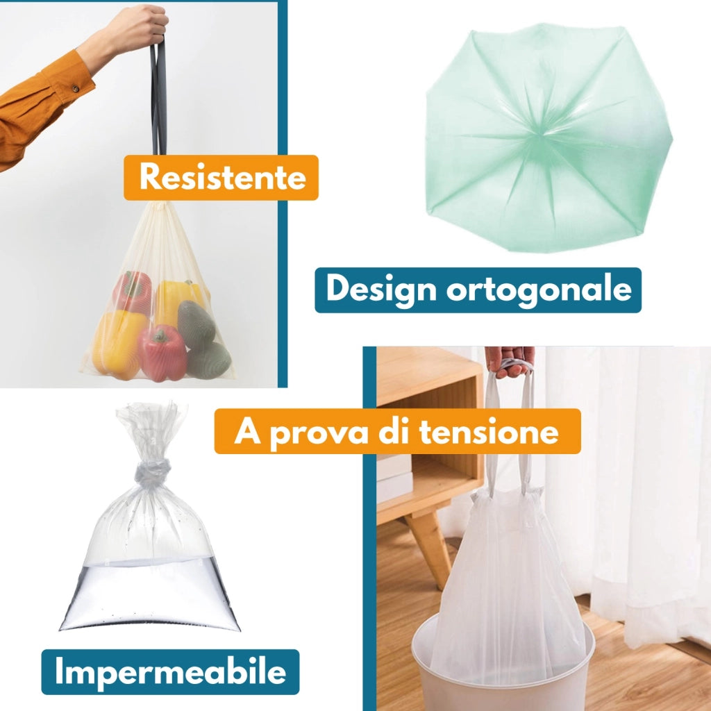 Akitaink Sacchi Nettezza 40x55 con Manici 120pz Colorati