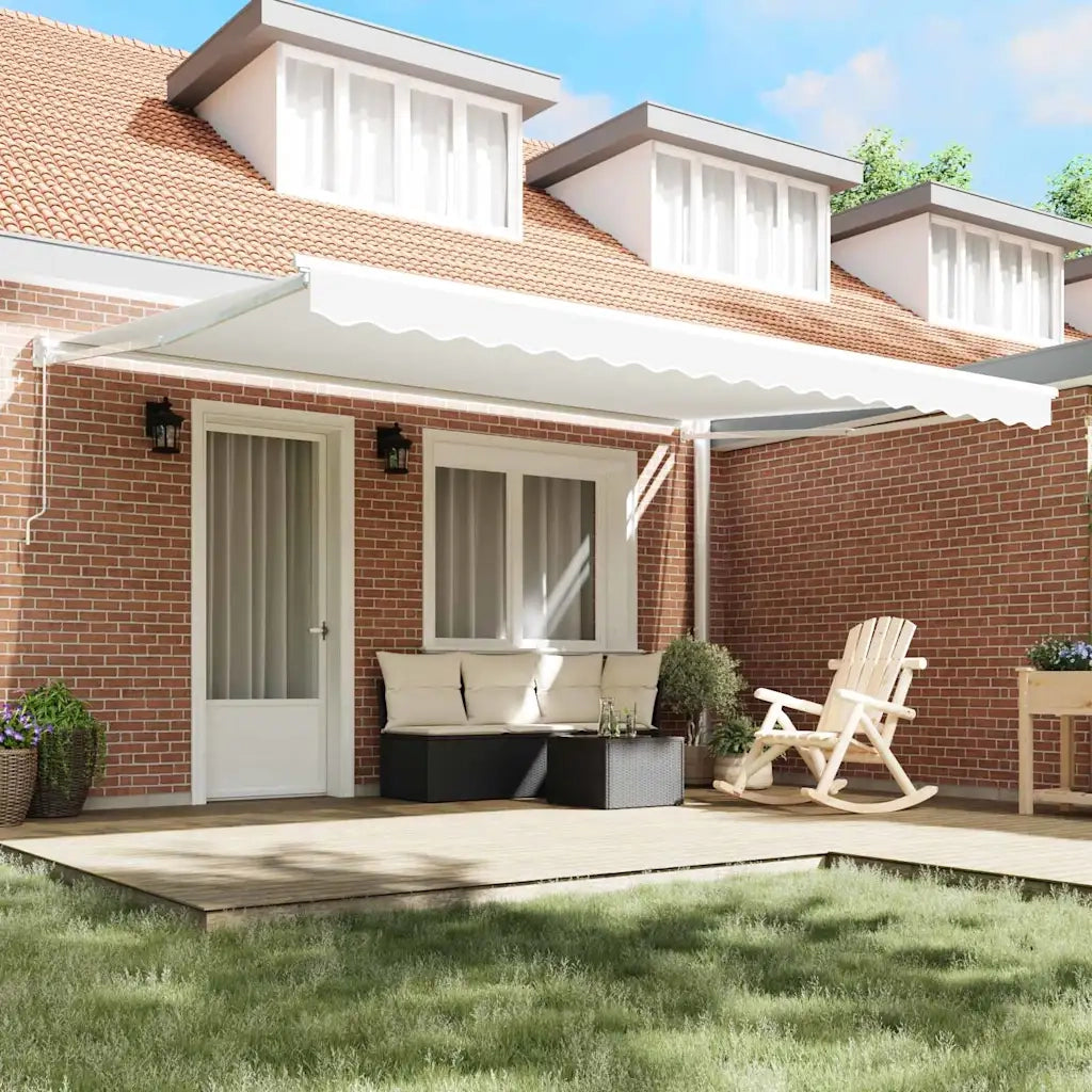 Tenda da Sole-Tenda parasole per balcone Bianco 450 x 300 x 165 cm Poliestere e Metallo 511380