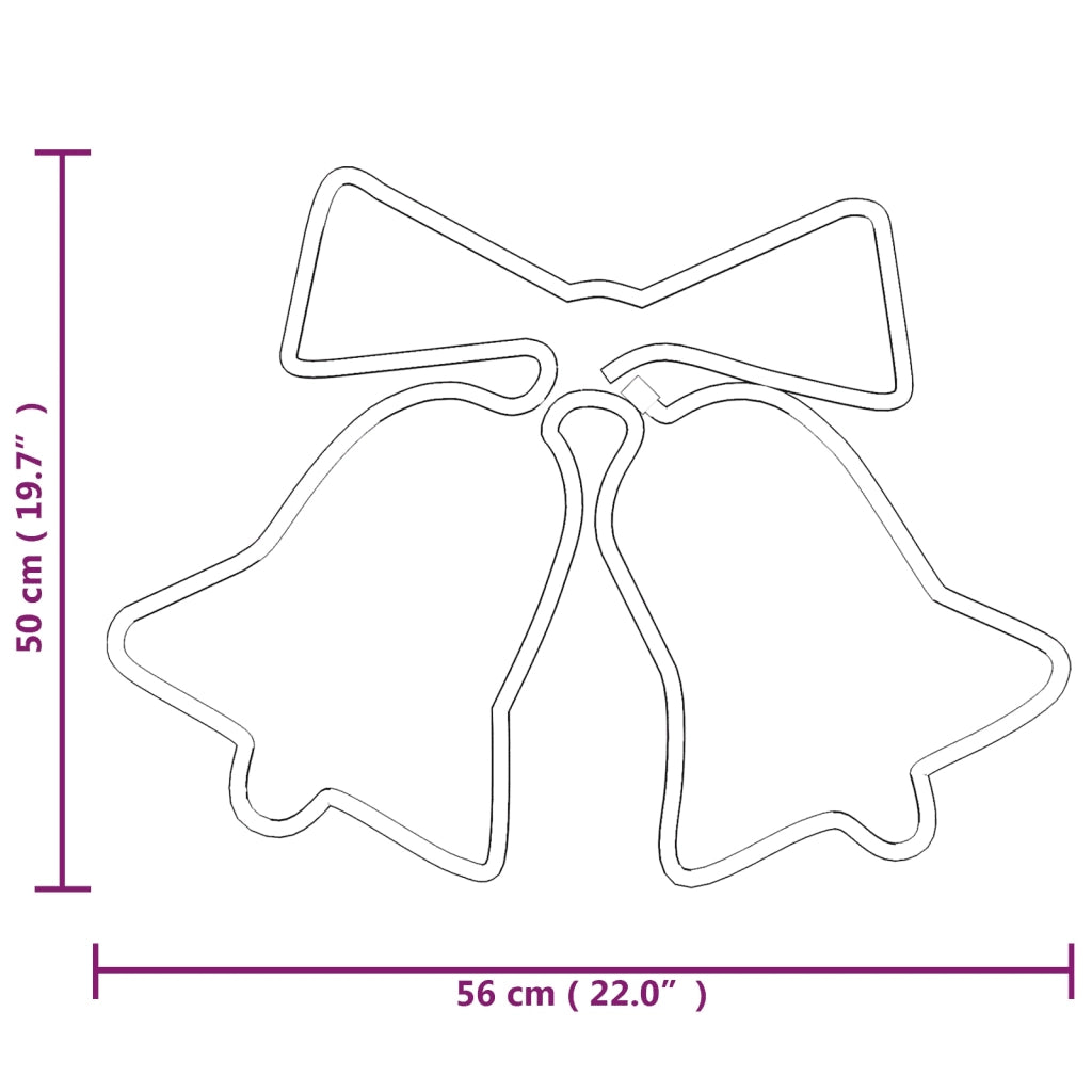 Figure Natalizie Campane con 72 LED 2 pz 50x56 cm
