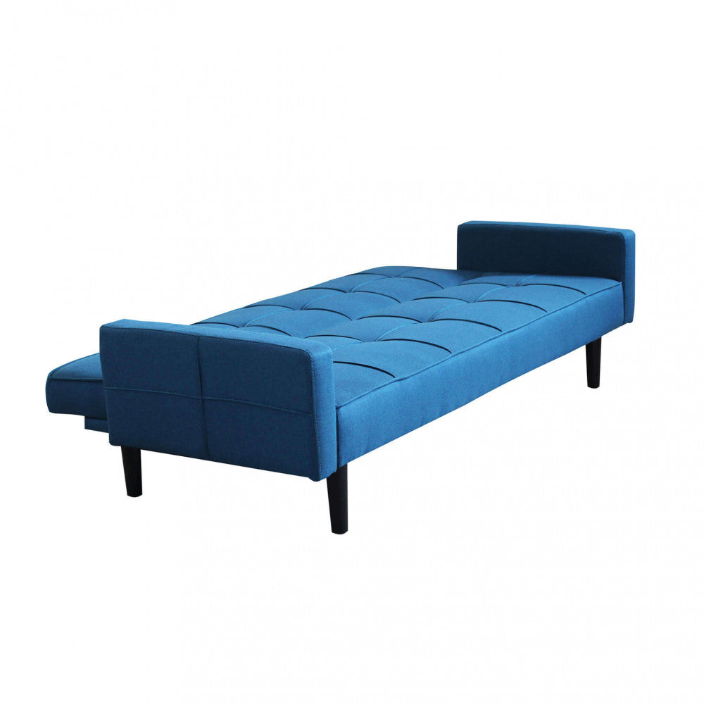 Divano Letto Anson 194x83x74 cm in Tessuto Blu melange