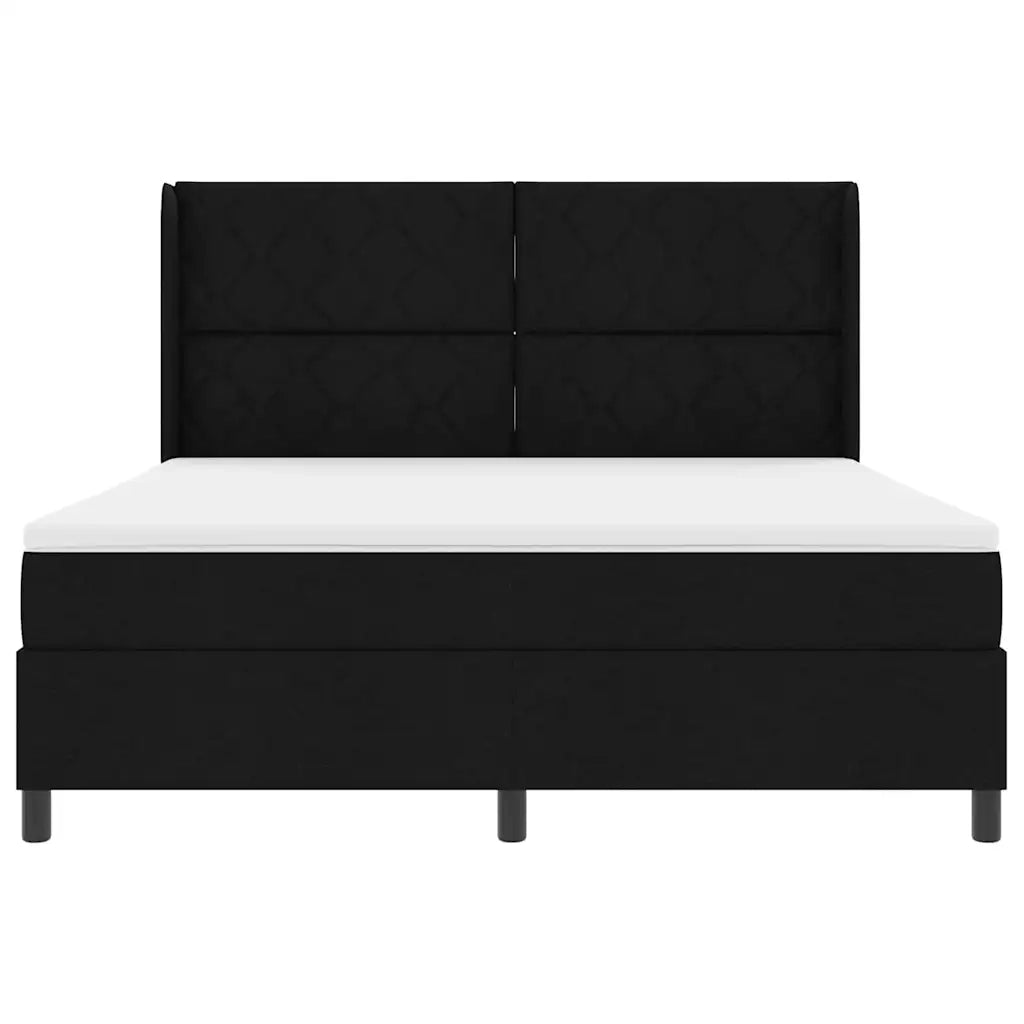 Letto a molle con materasso Nero 180 x 200 cm Tessuto 3343583