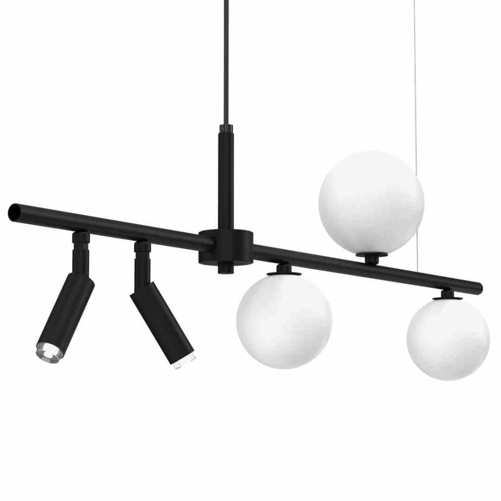 Lampadario sospeso Milagro Sirio 5 luci G9 nero/bianco