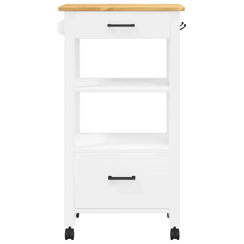 Carrello da Cucina-Scaffale per Cucina MONZA 48x40x88,5 cm in Legno Massello di Pino 370402