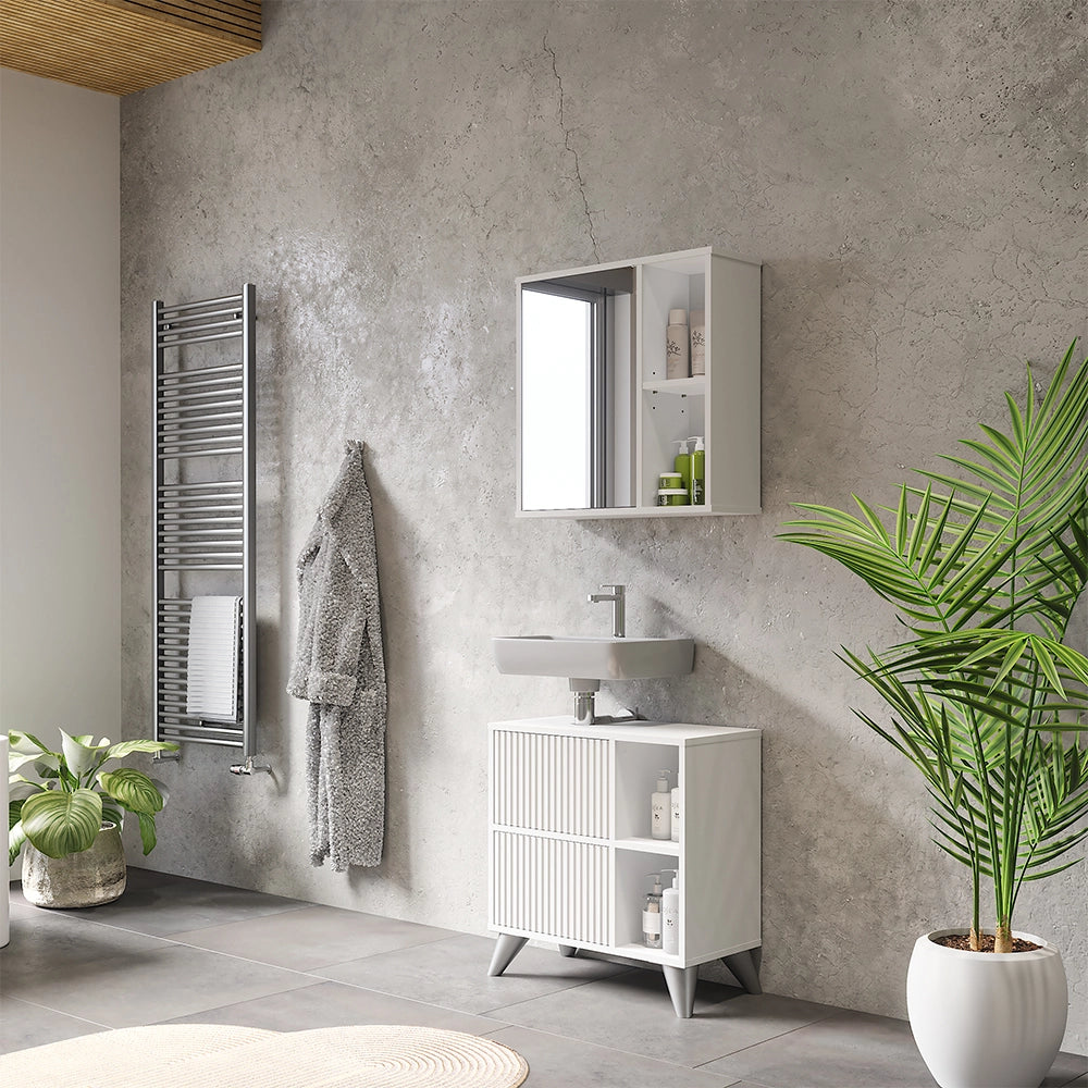 Vicco Set di mobili da bagno Bianco 2 parti