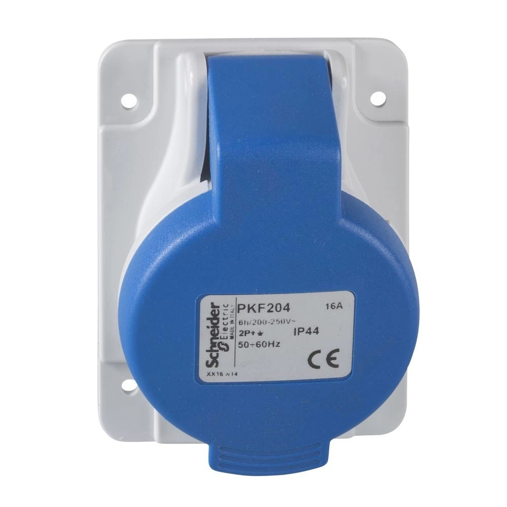 Presa da incasso inclinata IP44 16A 220V 2P+T Schneider