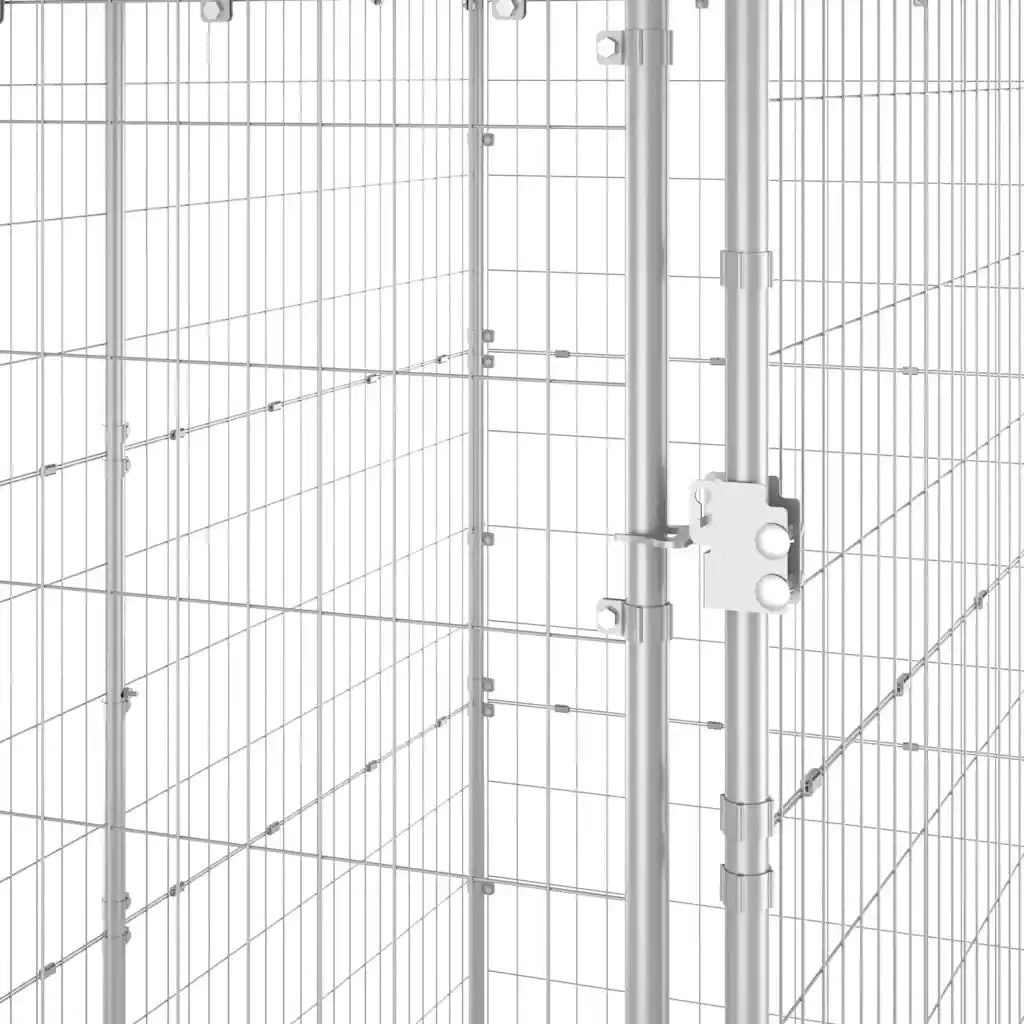 Gabbia per Cani da Esterno in Acciaio con Tetto 110x220x180 cm 150800