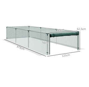 Tenda protettiva per piante 125 x 373 x 62,5 cm verde con porta zip
