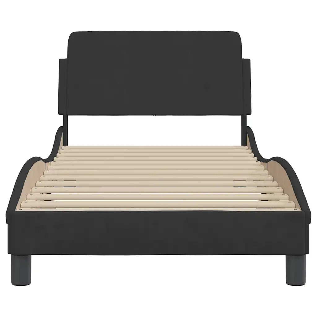 Struttura letto Dover Nera 90x190 cm in Velluto 373322