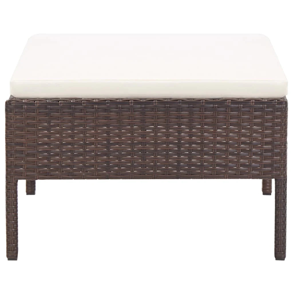Mobili da giardino mobili da esterno Set di mobili da 5 pezzi con cuscini in resina intrecciata marrone 02_0016461