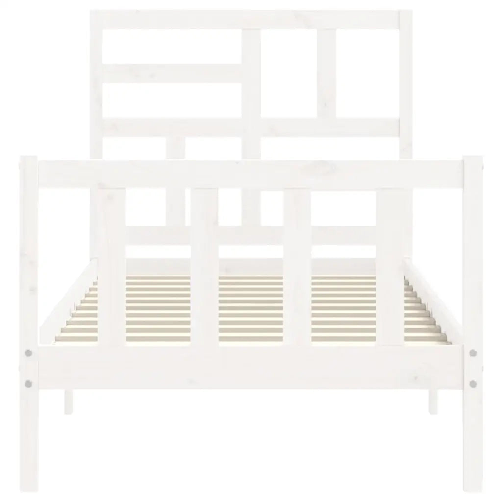 Giroletto senza Materasso-Struttura Letto Bianco 100x200 cm Legno Massello Pino 565188