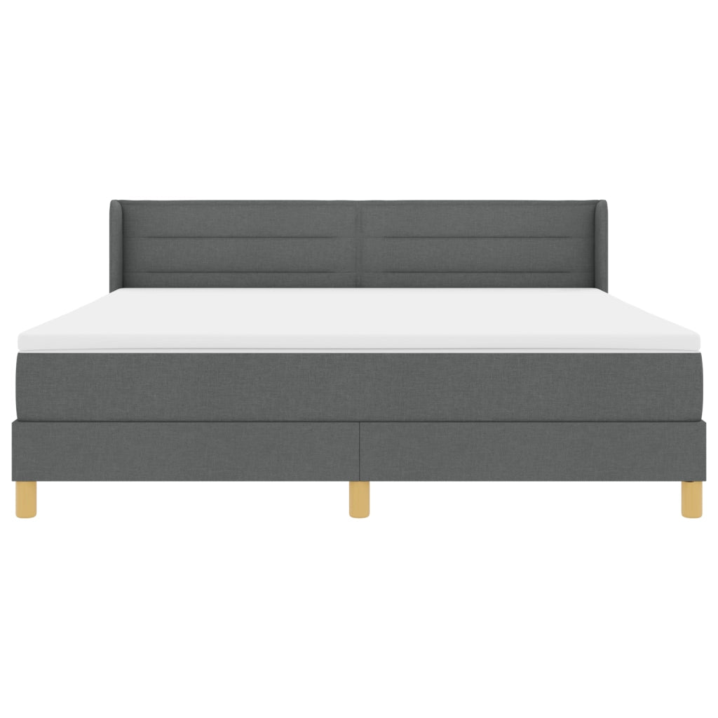 Letto a Molle con Materasso Grigio Scuro 180x200 cm Tessuto