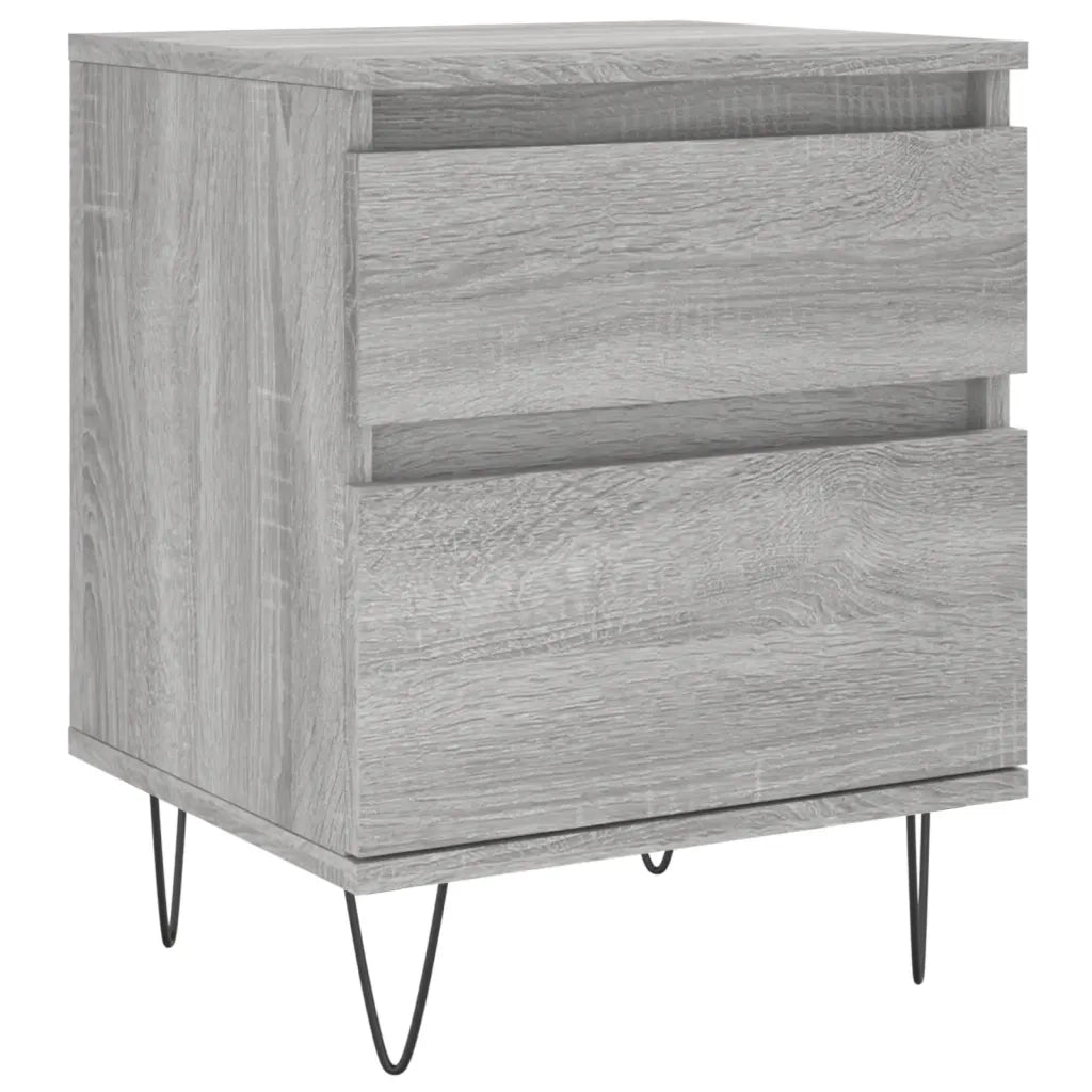 Set di 2 Comodini | Armadio da Notte | Mobiletto da notte Grigio Sonoma 40x35x50 cm in Legno Multistrato