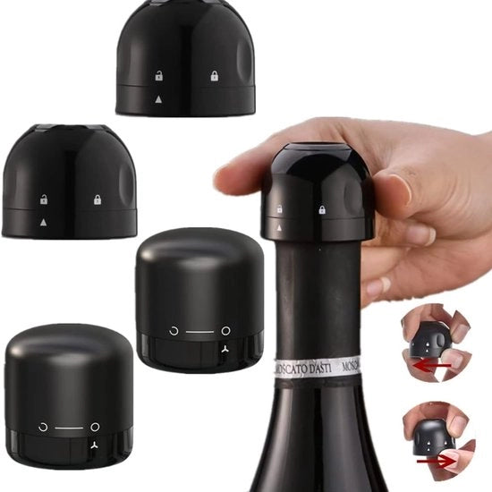 Stopper per bottiglia di vino - Vacuum sigillato - Nero