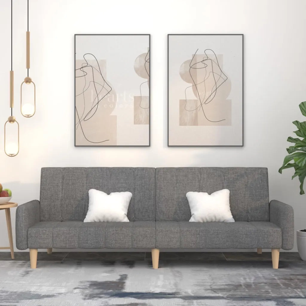 Divano Letto a 2 Posti Grigio Chiaro in Tessutocod mxl 87492