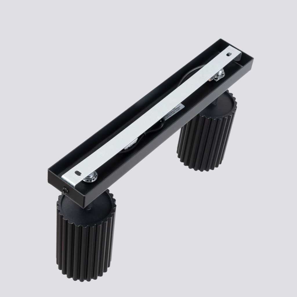 Plafoniera nera moderna 30cm 2 spot GU10 Pure Lume