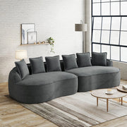 Divano 4 Posti in Tessuto Chenille con Cuscini ¨C Xylo ¨C Grigio