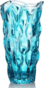 Vaso di vetro per fiori 24 cm, peso 3,4 lbs, vaso pesante per tulipani - Regali per madri per compleanni, idee regalo per madri Vaso di vetro per fiori Vaso di vetro trasparente Decorativo per matrimoni (blu)