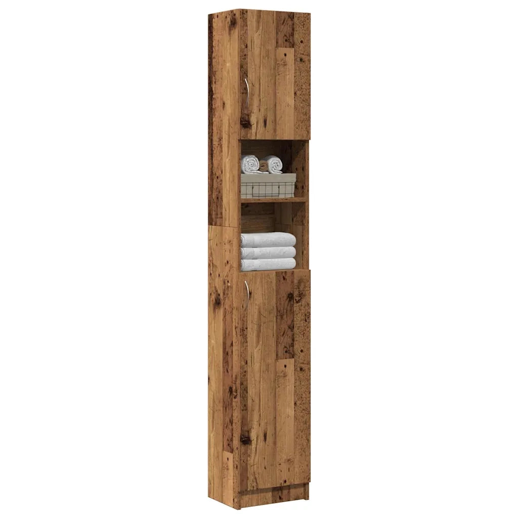 vidaXL Mobile da Bagno Legno Antico 32x25,5x190 cm in Truciolato
