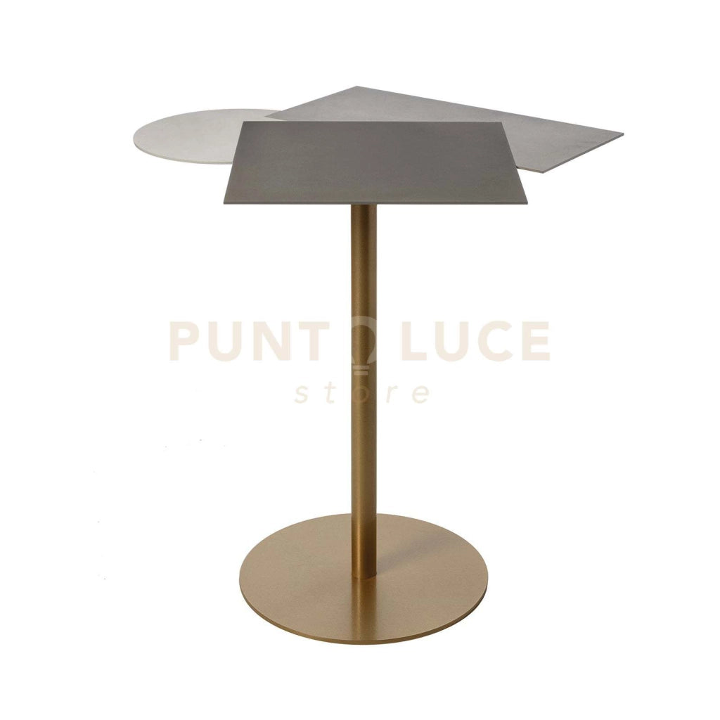 tavolino da caffe kandy Base oro laccato ,avorio ,sabbia ,fango in Ferro 55x44Px55Hcm