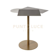tavolino da caffe kandy Base oro laccato ,avorio ,sabbia ,fango in Ferro 55x44Px55Hcm