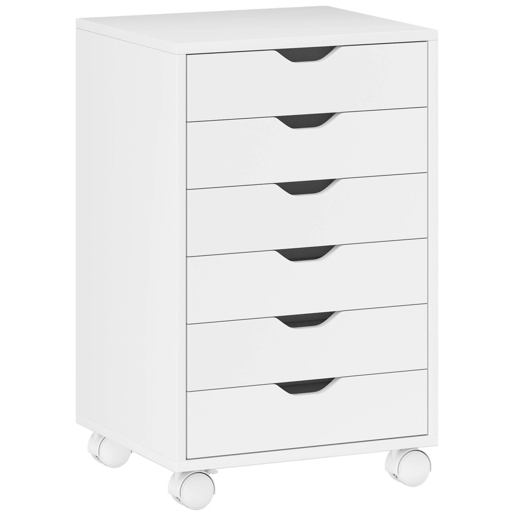 Cassettiera con Ruote ¨C zephmum ¨C 6 Cassetti Bianco