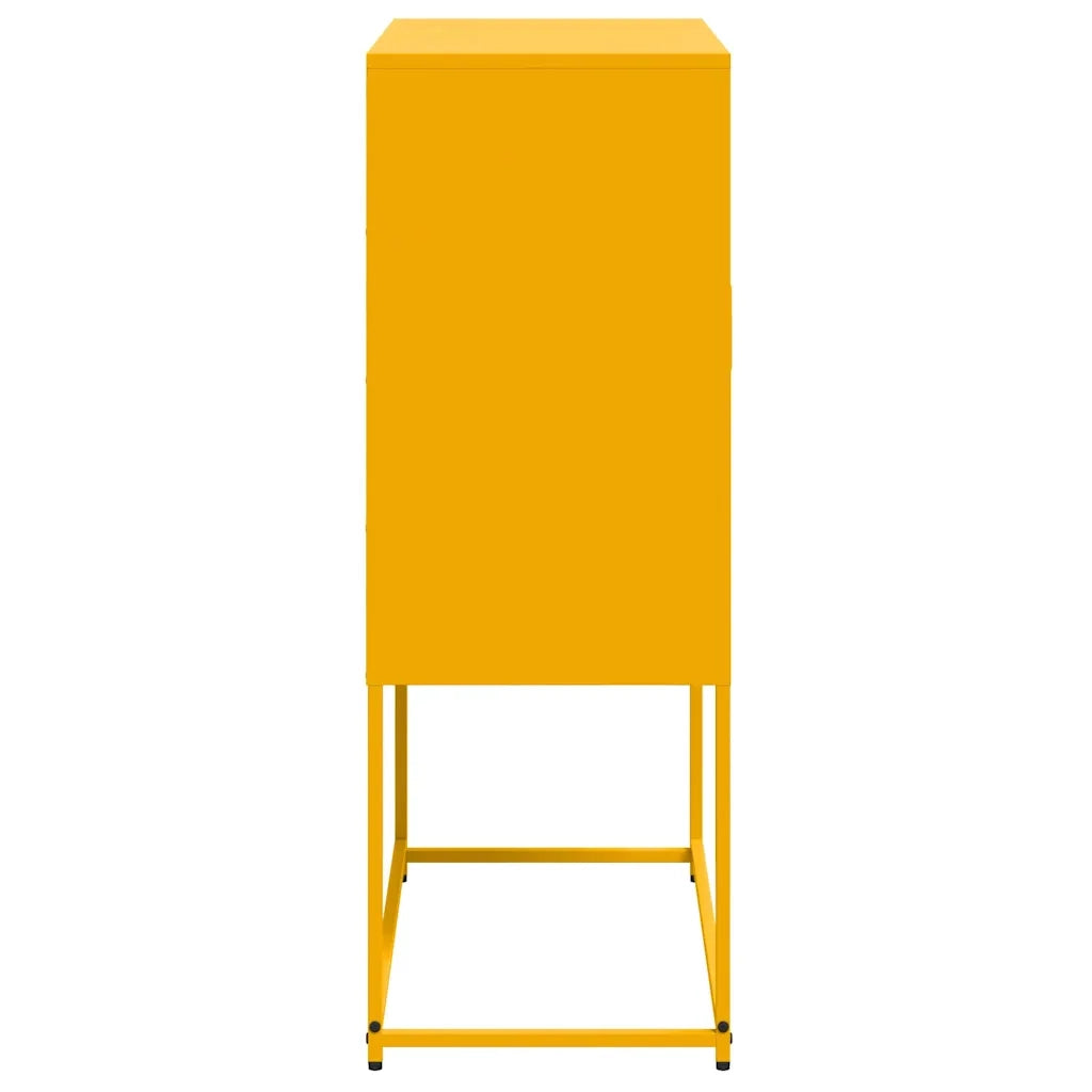Credenza-Buffet-Armadio da cucina Giallo Senape 68,5x38,5x107 cm in Acciaio 184179