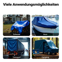 Telone occhiellato blu 5 x 4 m resistente alle intemperie e a raggi UV, impermeabile, robusto telo di protezione in poliestere 240 g/m² con rivestimento in PVC