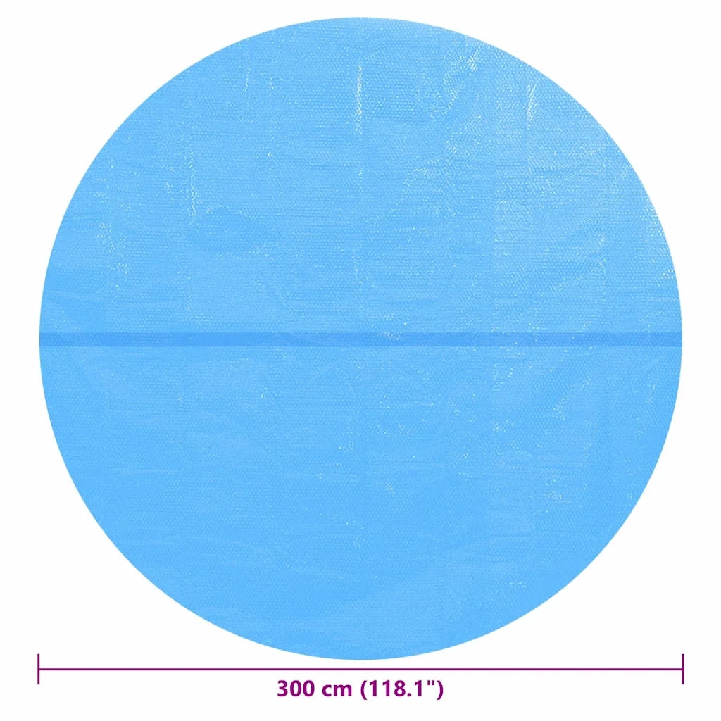 Pellicola Galleggiante Solare PE Rotonda 300 cm per Piscina Blu 90344