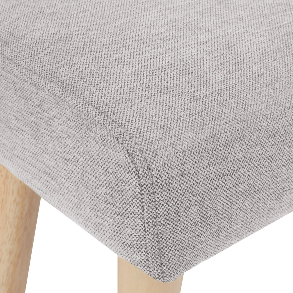 Poggiapiedi in poliestere grigio chiaro con gambe in legno Camera da letto Soggiorno Accessori per sedersi