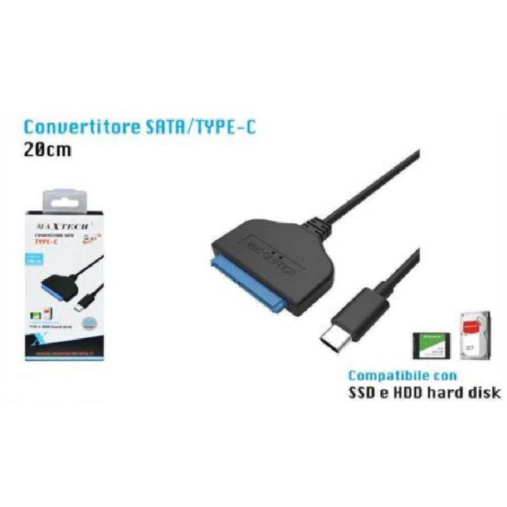 Trade Shop - Cavo Convertitore Sata Type-c 20cm Adattatore Ssd/hdd Hard Disk Maxtech Sa-tc01 -