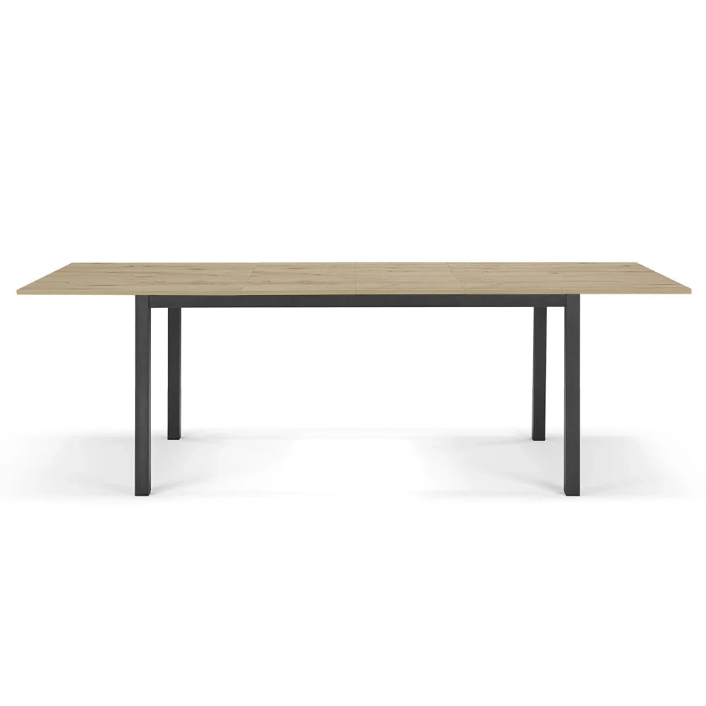 Tavolo da pranzo allungabile Quercia 160x85 modello GIOTTO MADE IN ITALY con 2 allunghe laterali da 40 cm per sala da pranzo, cucina e soggiorno, design moderno