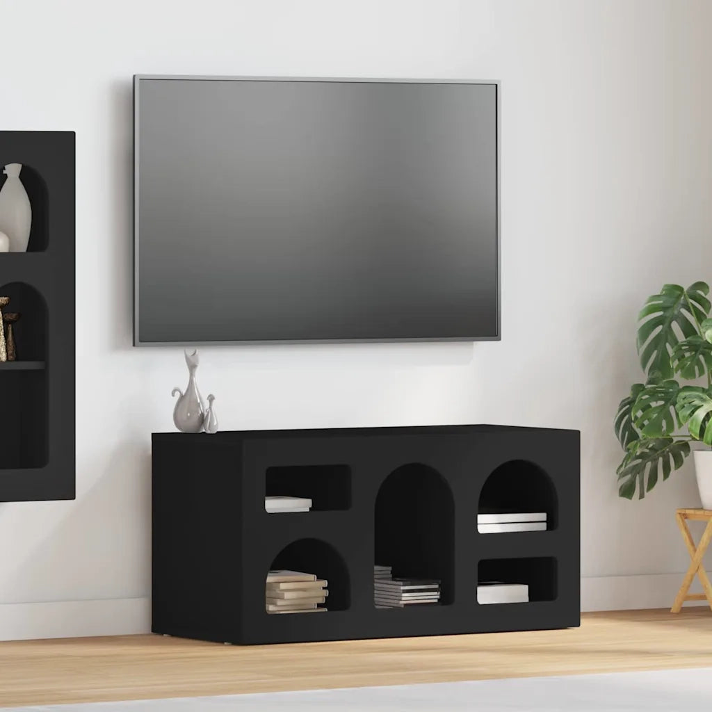Mobile TV-Credenza per TV-Console TV Nero 80 x 35 x 40 cm Legno multistrato