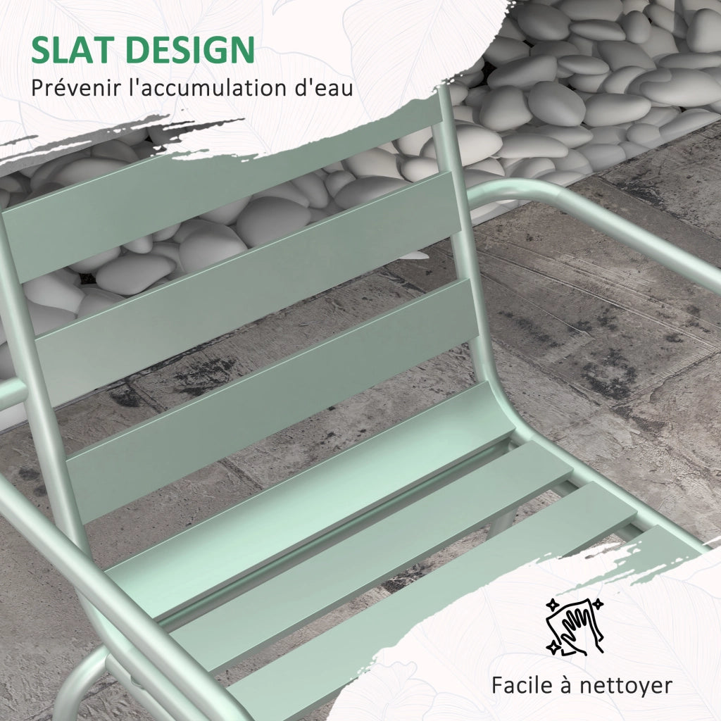 Set tavolo e sedie da giardino 5 pezzi ¨C zephmum ¨C verde chiaro, acciaio