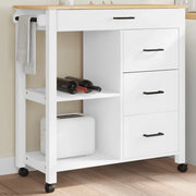 Carrello da Cucina-Scaffale per Cucina MONZA 84x40x88,5 cm in Legno Massello di Pino 966088