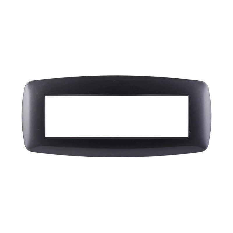 Placca Slim Serie Space 7P Colore Acciaio Scuro Compatibile Con Bticino Living Light