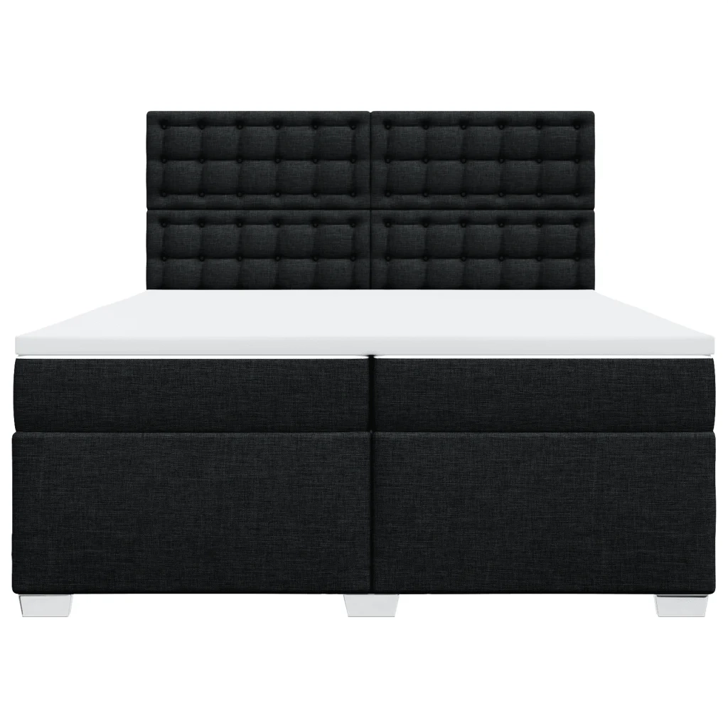 Giroletto a Molle con Materasso Nero 200x200 cm in Tessuto 3292911