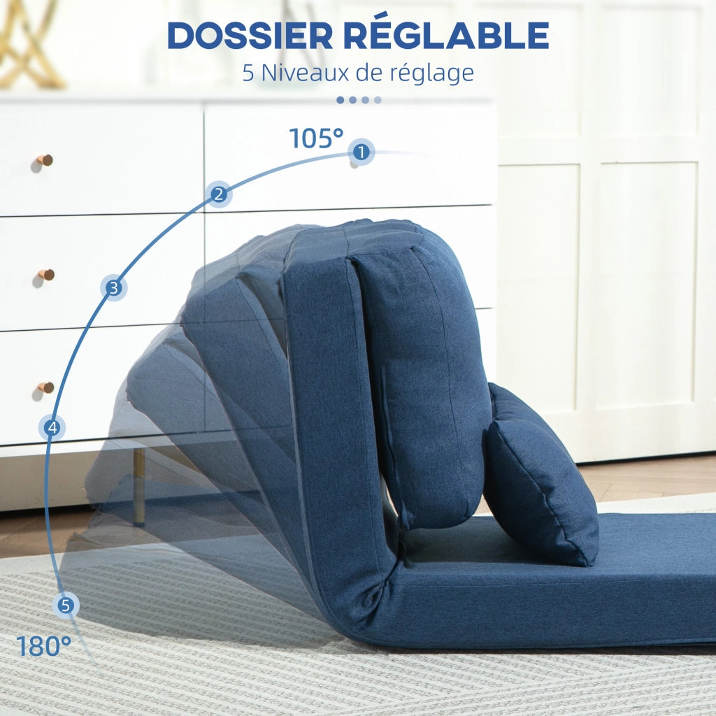 Poltrona letto regolabile ¨C zephmum ¨C blu scuro con cuscino