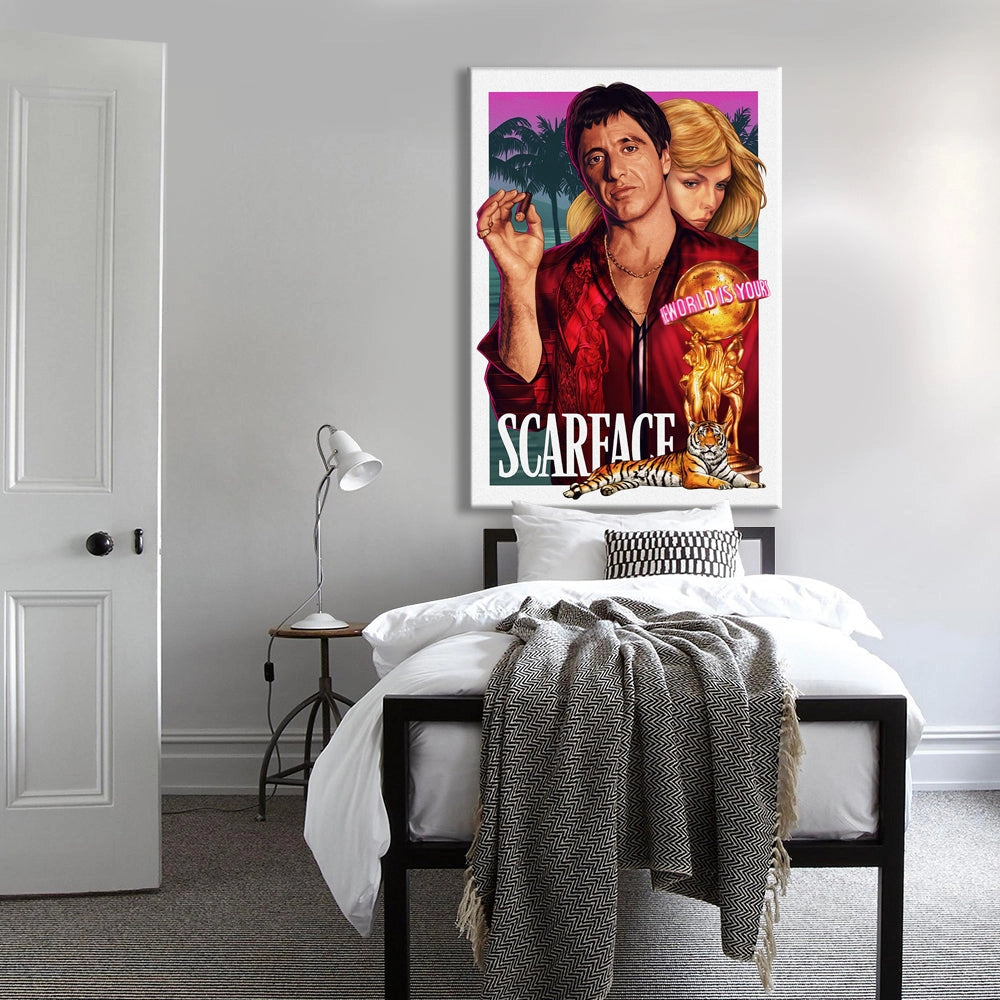 Tela d'arredo SCARFACE - Quadro Canvas su telaio in legno Misura: 50x70 cm