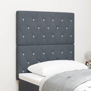 Testata  con bottoni in cristallo e trapuntata grigio scuro 80 cm in velluto