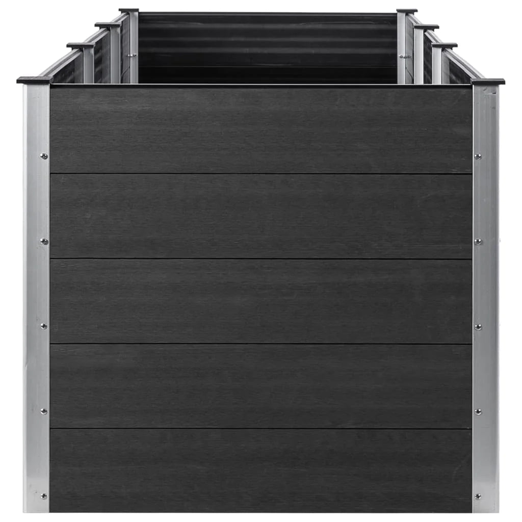Fioriera rialzata per piante fiori patio giardino 300 x 50 x 91 cm WPC grigio 02_0039428