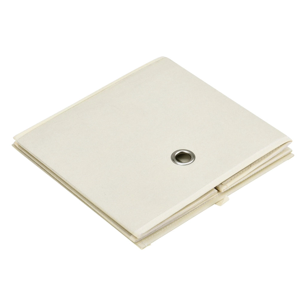 Set di 10 scatole portaoggetti in tessuto non tessuto 28 x 30 x 30 cm beige 03_0006545