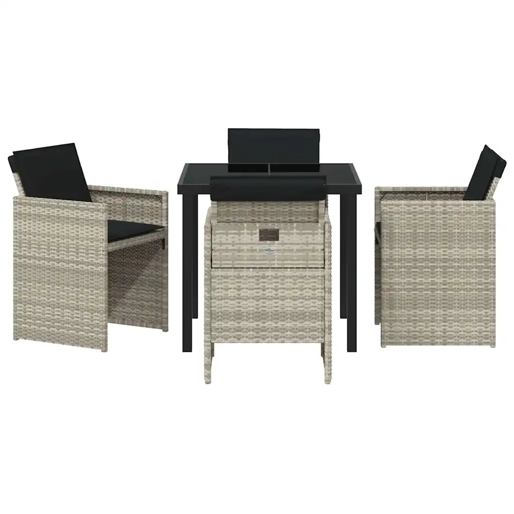Set da Pranzo per Giardino 5 pcs Grigio chiaro polyrattan 3380609