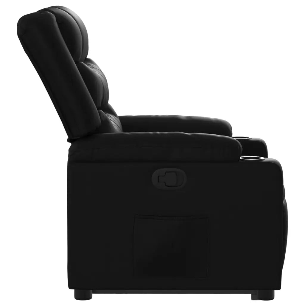 Poltrona | Sedia Relax Alzapersona Reclinabile Nera in Similpelle