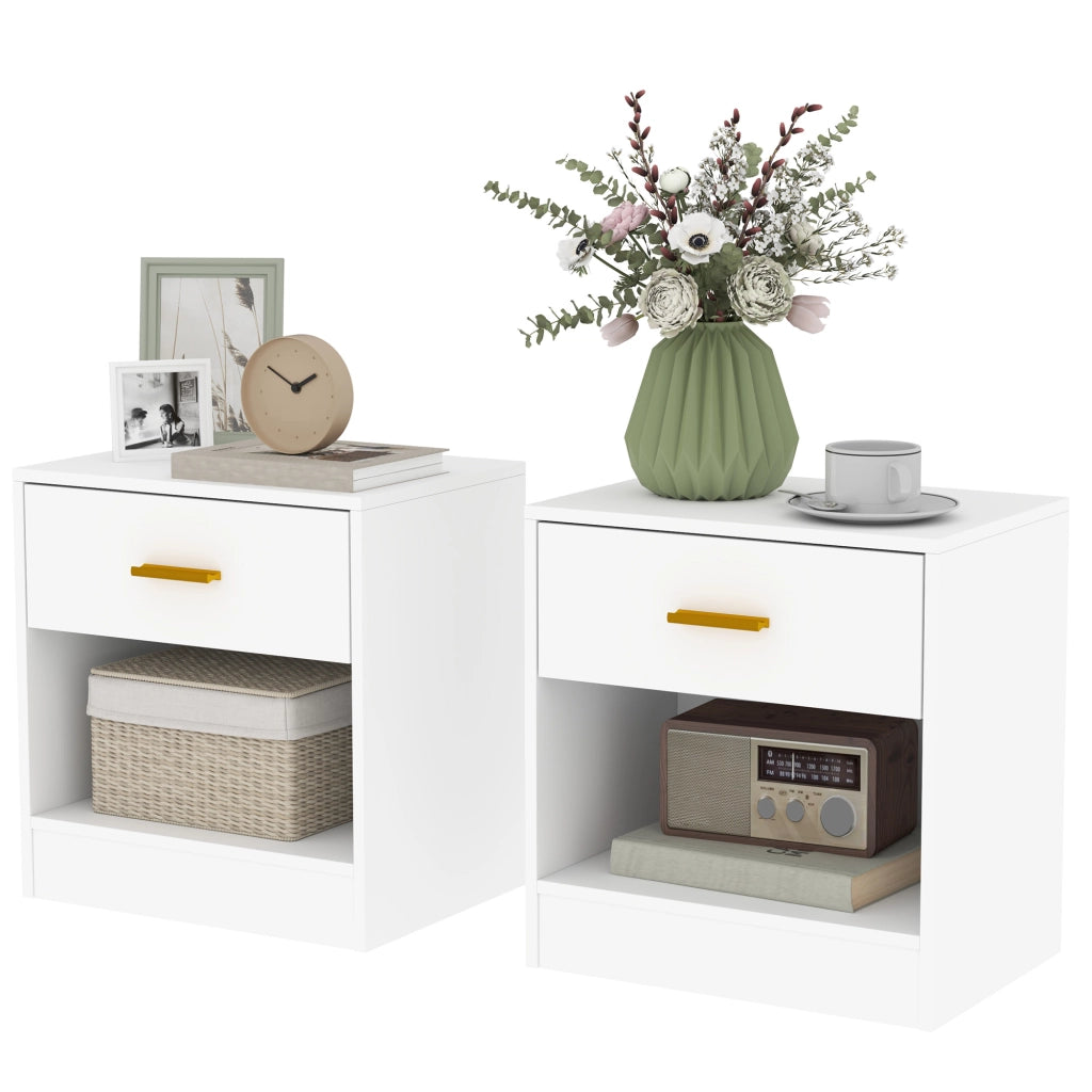 Comodino ¨C zephmum ¨C Bianco 39x28x41 cm