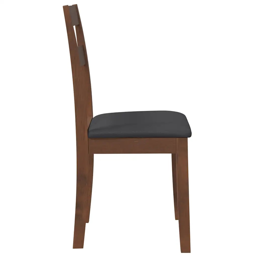 Sedie da Pranzo con Cuscini 2pz Marrone Legno Massello di Hevea 4102381