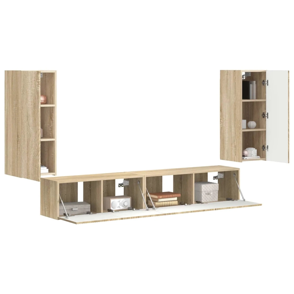Set mobile TV 4 pcs Rovere Sonoma Legno multistrato