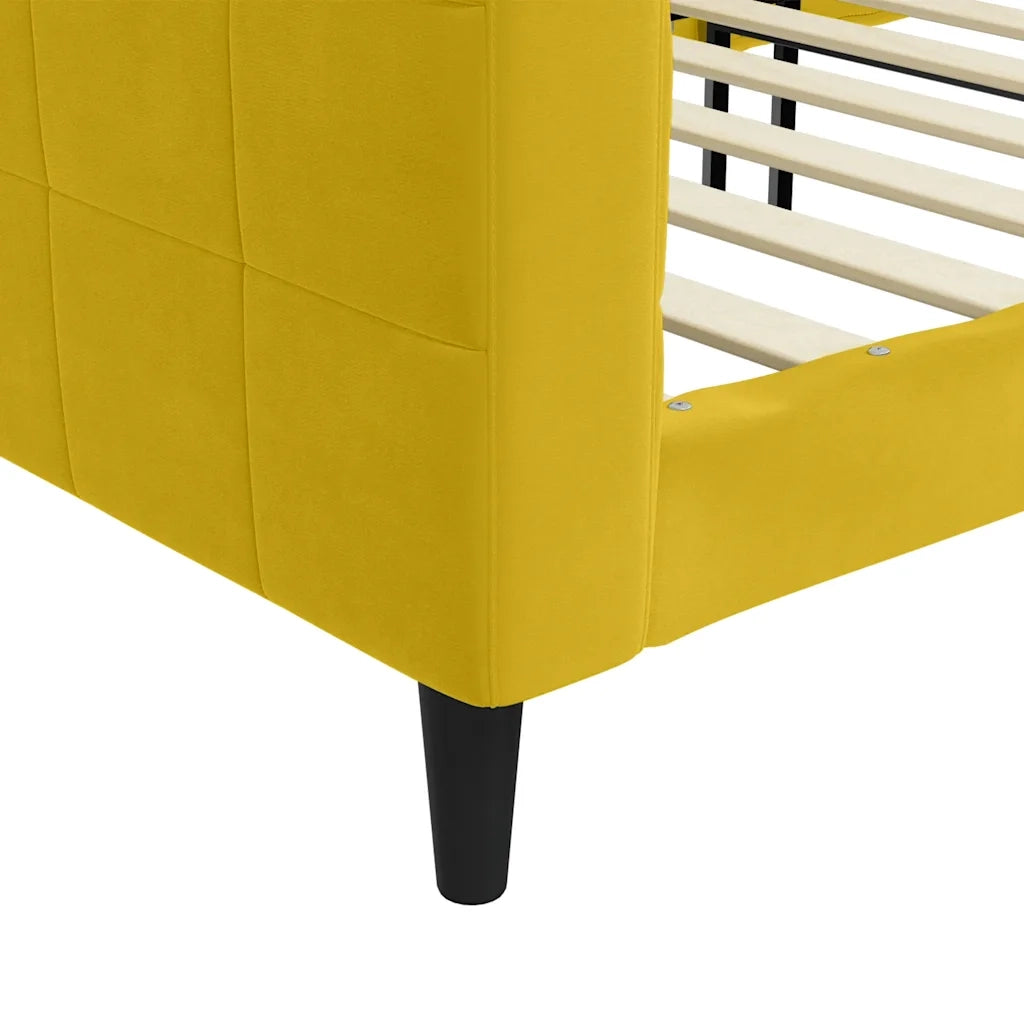 Letto singolo | Letto per adulti | Letto da Giorno Giallo 90x200 cm in Velluto