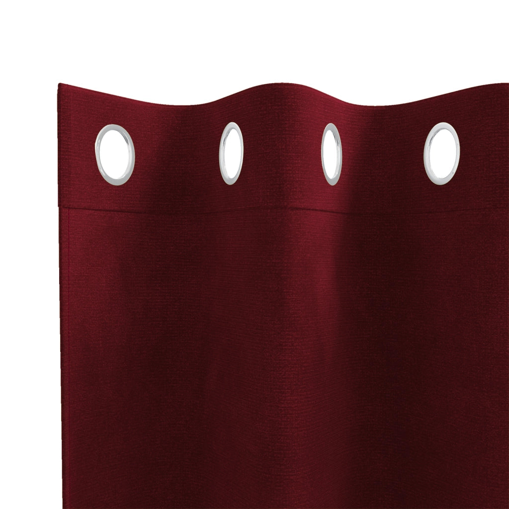 Tende oscuranti  con occhielli 2 pezzi Rosso vino in velluto